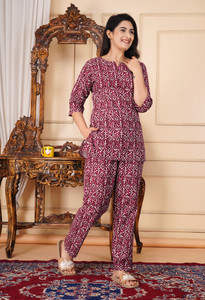 Flipkart Ladies Night Suit Deepkul Women Printed Blue Night Suit Set Price  In India Buy