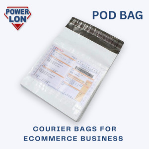 Securement Tamper Proof Courier Bags - 8x10 Inch, 50 Micron, With Seal Tape & Pod Jacket (Pack Of 100)