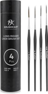 Rigger Liner Brushes, 6 Pcs Extra Long Fine Tip Paint Brush Set Script Pinstriping Scroll Outlining Brush For Watercolor Acrylic Art Craft
