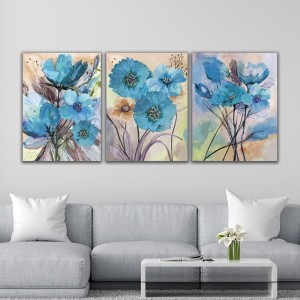 The Seven Colours Beautiful Blue Flower Paintings Floral Abstract