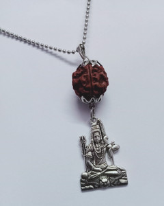 Shiv ji locket silver clearance
