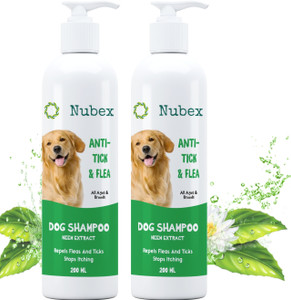 Nubex Anti-Tick and Flea Dog Shampoo (Pack of 2) 400 Ml Flea and Tick ... - Flea Allergy Relief Shampoo With Organic Ingredients