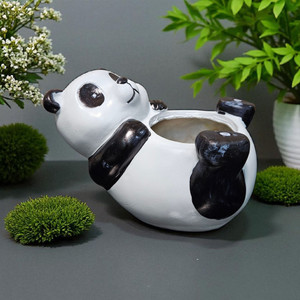 Decovings Sweet Panda Planter | Cute Animal Pot for Office Desk