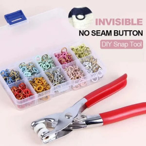 GTAAOY 800PCS Metal Snaps Buttons With Fastener Pliers Press Tool Kit