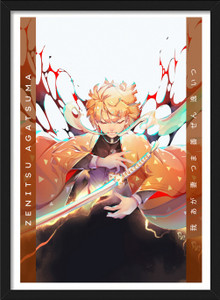 Zenitsu Thunder Breathing | Demon Slayer Framed Poster | Anime Framed ...