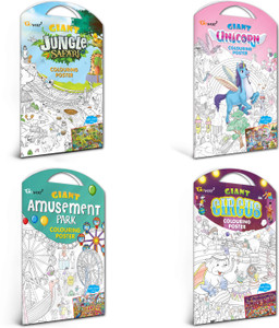 GIANT UNICORN COLOURING POSTER, GIANT JUNGLE SAFARI COLOURING POSTER