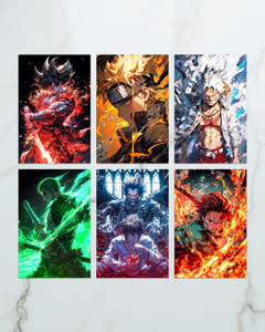 Set of 6 Anime Posters (Frame-less) – High-Quality Wall Art Prints