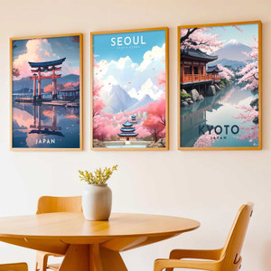 Japanese City View Wall Framed Posters | Aesthetic Japan Theme