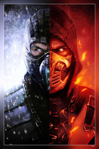 Scorpion Mortal Kombat Ice And Fire Art Matte Finish Poster Paper Print ...