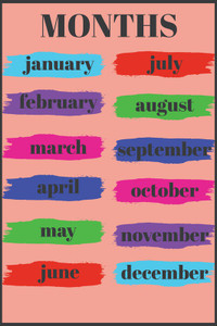 quot Months Name quot Sticker Poster For Kids Education Decorative Wall Sticker