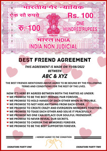 Best Friends Agreement / Custom Best Friend Agreement Contract/ Unique