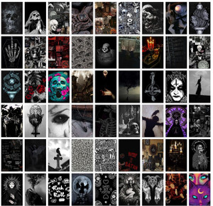 Pack of 54 Gothic Wall Collage Kit Posters - 4 x 6 Inches Wall Decor ...