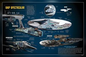 Star Trek Trio & Enterprise - A3 Art Print