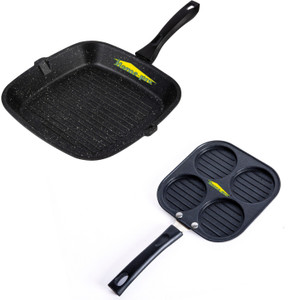 Home-pro Grill Pan & Mini Uttapam | Pot Pan Set | Bakelite Handle Grill