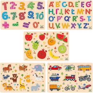 Webby Set of 5 Wooden Educational Colorful Puzzle for Preschool ...