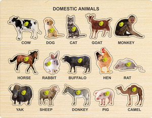 shubhcollection Wooden Domestic Animals Puzzle Games & Learning