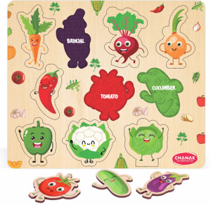 Aditi Toys Wooden Vegetable Puzzle With Picture Educational Vegetable ...
