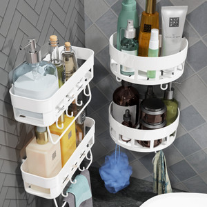 Mirramor Bath Shelf & Round Shelves Bathroom Corner Shelf Shower for ...