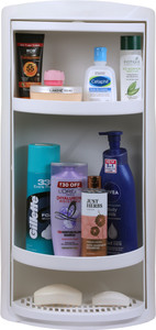 Simandhar Rotating Bathroom Corner Cabinet Plastic Wall Shelf Price in ...