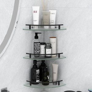 Impulse by Plantex Premium Frosted Glass Corner/Shelf for Bathroom ...