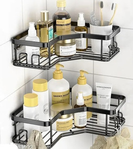 THE FLYING KART TFK® Premium 2Pc Self Adhesive Bath Corner Rack - Wall ...