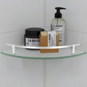 Impulse by Plantex Premium Frosted Glass Corner/Shelf for Bathroom ...