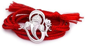 Maruti Jewellers Bracelet 100% Silver Ganpati Rakhi Rakhi for Brothers