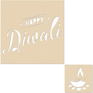 Printfry Happy Diwali Floor Rangoli Stencils Design Rangoli Stencil Price in India - Buy ...