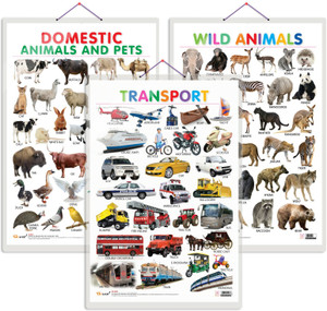 GO WOO Pack of 3 Domestic Animals and Pets, Wild Animals and Transport ...