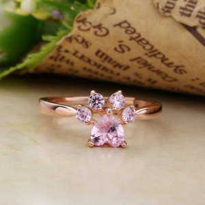 Bague Réglable Avec Nœud Et Zircons Roses - Bijou Fantaisie Pour Femme - Neuf Avec étiquettes