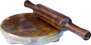 Indien Ancien en Bois Rond Chakla Belan Roulant Board Chapati