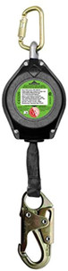 PeakWorks Self-retracting Lifeline  Srl  With Galvanized Steel Cable Snap Hook 20 Ft L Black