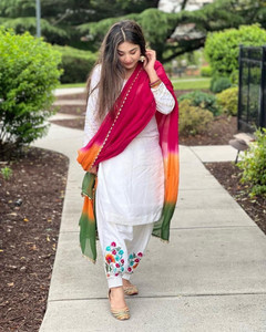 KAVYA ENTERPRISE Embroidered Kurta Palazzo Dupatta Set Buy