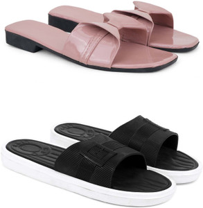 Shopsy Kapani Women Pink, Black Flats - Image 1