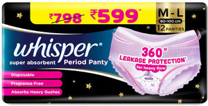 Whisper Super Absorbent Period Panty, M-L, 360 Degree Leakage - Image 4