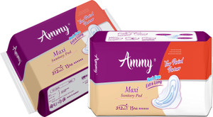 Ammy Maxi XXL Sanitary Napkins with Soft Wings, Super Absorbent Core
