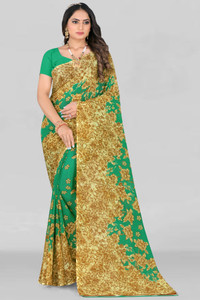 Leelavati printed daily wear poly georgette saree Clearance