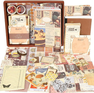 SANCORP 346pcs Journal Kit Vintage Scrapbook Stickers Pack Art + 2Pcs ...