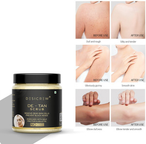 Desi Crew De-Tan Face Scrub,Tan Removal Face Scrub for Glowing Skin