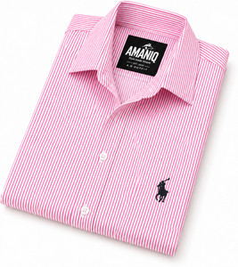 Amaniq Striped Casual Pink Shirt - Image 3