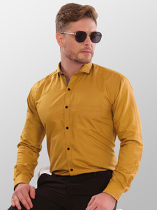 VeBNoR Men Solid Formal Yellow Shirt - Buy VeBNoR Men Solid Formal Yellow  Shirt Online at Best Prices in India | Flipkart.com