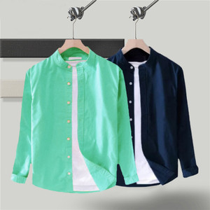 Pack of 2 - Solid Shirt for Men - Blue and Grey main image 1