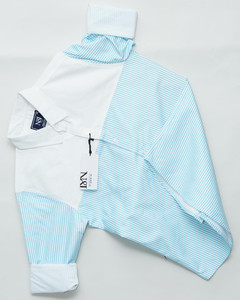 N AND J Men Striped Casual Light Blue Shirt - Image 5
