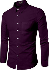Men'S Purple Formal Solid Shirts