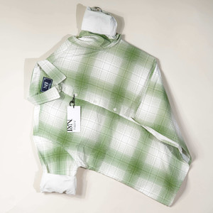 N AND J Men Checkered Casual White, Green Shirt - Image 5