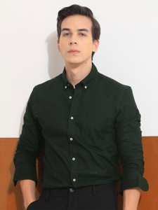 Rare Rabbit Men Oxob Pastel Green Full Sleeve Collared Neck Button Closure Regular Fit Plain Shirt main image 1