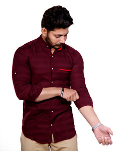 maroon shirt party wear