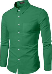 Men's Plain Solid Dress Shirt,Light Green