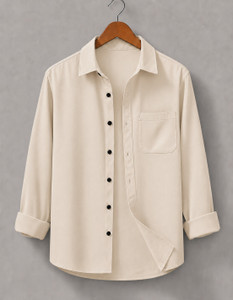mozero Men Beige Casual Shirt - Image 4