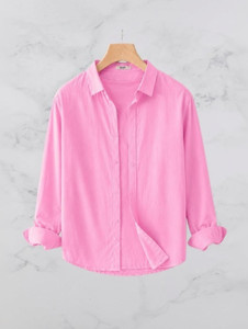 Shopsy GLOREN Men Solid Casual Pink Shirt - Image 1